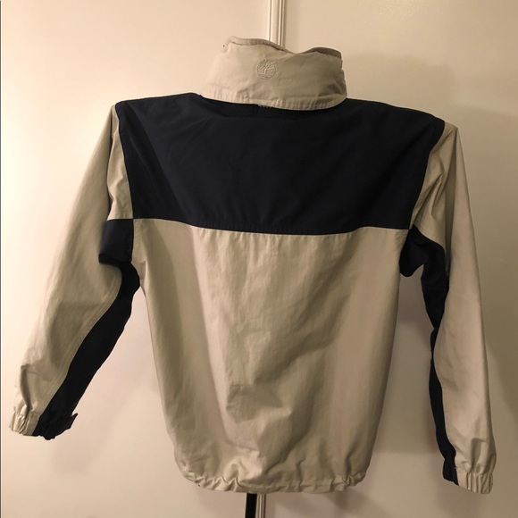 Timberland Weathergear Hooded Jacket- unisex Size Color: Beige/ Navy size XS - Picture 4 of 12